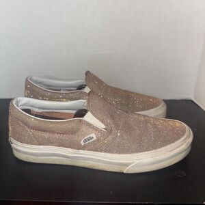 8.5 Van’s Rose Gold Glitter Ombre Shoe Women's Slip On 500714